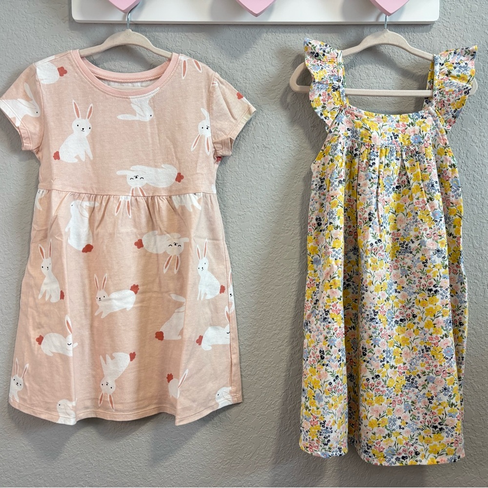 Old Navy Toddler Girl Printed Short Sleeve Dress Bundle Size 4T - Picture 1 of 6